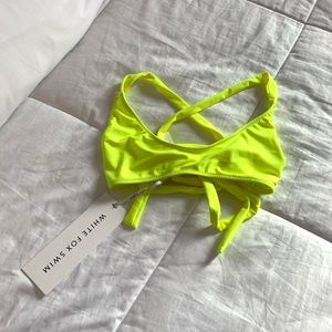 White fox bathing suit top